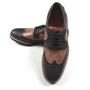 Marc Joseph New York Mens Black Brown Leather Wingtip Lug Sole Oxfords 79018 9